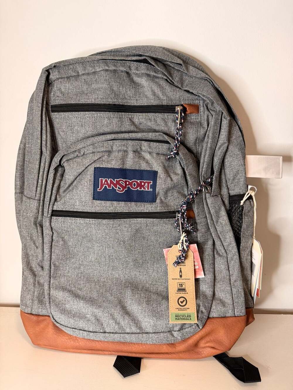 JanSport Cool Student Backpack Grey Letterman Poly